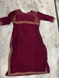 its beutiful kurta reyon soft cloth embroidery wor