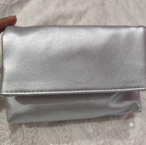 Clinique Silver Fold Over Pouch