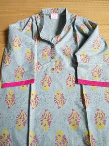 Gray Colour Cotton Kurti