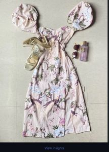 H&amp;M floral Print Off-Shoulder Dress