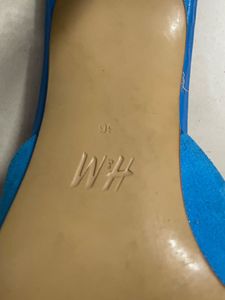Vibrant Blue Block Heel Mules