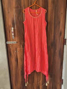 Coral Embroidered Kurta