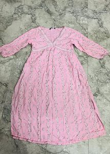 Pink Printed Kurta