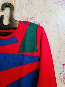 🇳🇿💫🎀Cozy Geometric Print Woolen Sweater