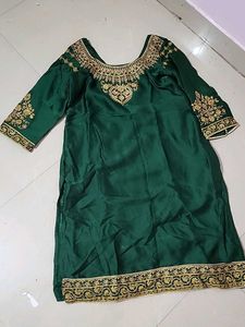 Emerald Green Embroidered Kurta
