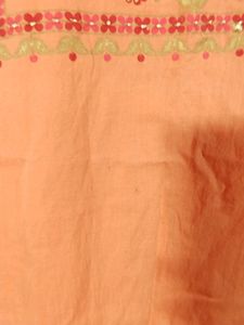 Orange Printed Cotton Kurti Set (Women)