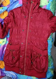 Stylish Maroon Quilted Jacket