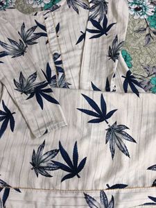 Unique Leaf Print Suit with Dupatta