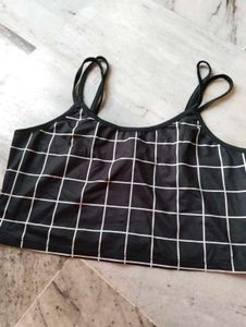 Black & White Grid Cami Top