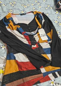 Colorful Geometric Print Long Sleeve Top