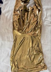 Gold Metallic Mini Dress