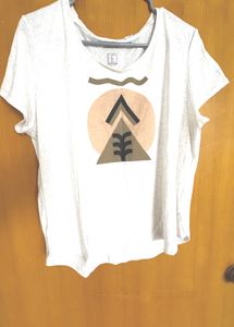 Graphic Print beige T-Shirt