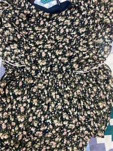 Price Drop Black Printed Floor Length Gown