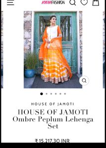 House of Jamoti Ombre Peplum Lehenga Set