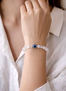 🧿Evil Eye White Beaded Bracelet🤍