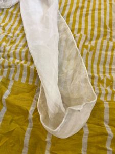 Delicate white chiffon scarf medium size