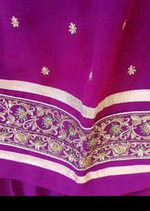 Unstitched Purple Embroidered garara Suit