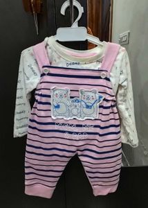 Cute Bear Dungaree tshirt Set