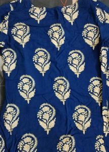 Blue Floral Print Kurta