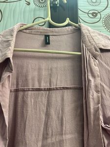 Chic Pink Oversized Button-Up Shirt
