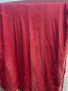Red Silk Saree with Embellished Border
