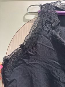 Black Lace Trim Bodysuit