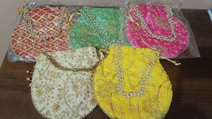 Set of 5 Embroidered Potli Bags