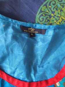 Vibrant Blue Embroidered Kurti