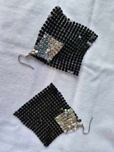 Accessorize London Sequin Mesh Tassel Drop Earring
