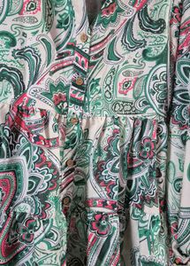 Boho Paisley Print Tiered Kurta
