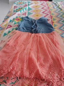 Cute Denim &amp; Tulle Dress for Girls