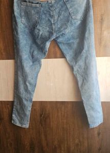 Blue Star Print Denim Jeans