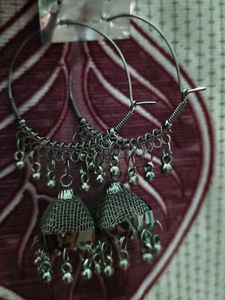 Oxidized Jhumka Earrings