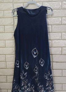 Zero Peacock Print Sleeveless Tunic Dress