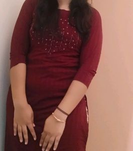 Important Fabric , Maroon Colour Kurta