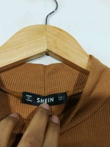 Shein Brown High Nevk Top (Women)