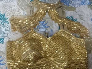 Sparkling Gold Embellished Party blouse