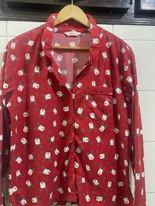 Cozy Christmas Reindeer Pajama Top