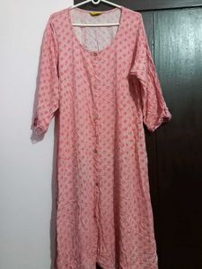 5XL Pink Printed Kurta