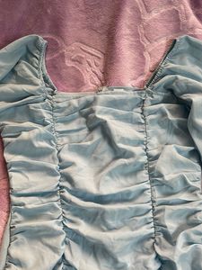 Ruched Long Sleeve Mini Dress