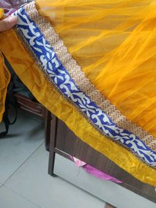 Yellow &amp; Blue Embroidered Salwar Suit