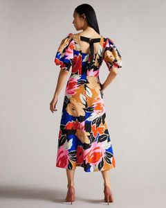 Auth Ted Baker Harpia Floral Print Midi Dress
