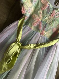 Pastel Tulle Dress with Floral Appliques