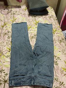 Distressed Wide-Leg Jeans
