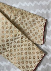 Elegant White &amp; Gold Ethnic Kurta Set