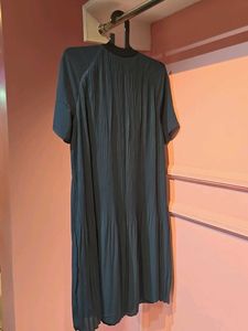 Pleated A-line Midi Dress