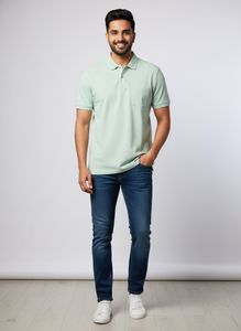Men's Light Green Polo T-Shirt
