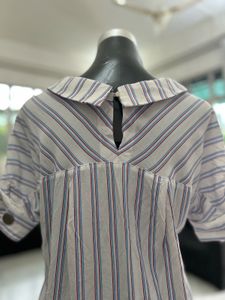 Striped Blouse with Sailor Collar