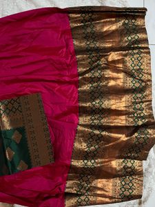 Elegant Pink &amp; Green traditional wear set