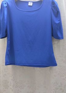 Vibrant Blue Puff Sleeve Top